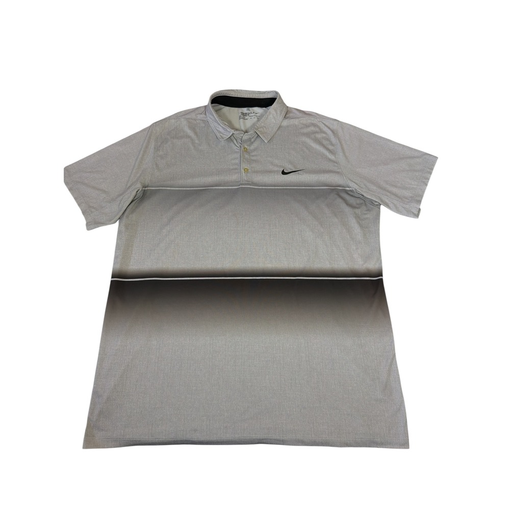 Nike Golf Polo Shirt Mens‎ XXL Grey Good Dri-FIT Gradient Stripe 725537-012